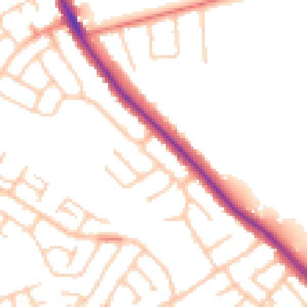 Daytime road noise heatmap for TS5 8LH