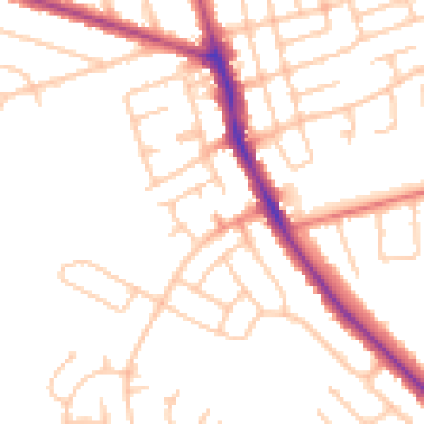Daytime road noise heatmap for TS5 8LT