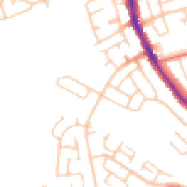 Daytime road noise heatmap for TS5 8LZ