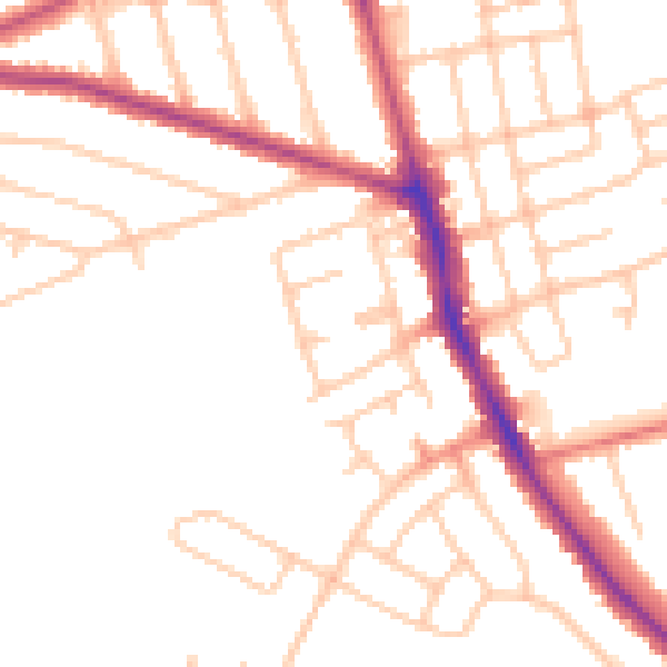 Daytime road noise heatmap for TS5 8PE