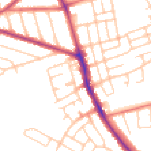 Daytime road noise heatmap for TS5 8PJ