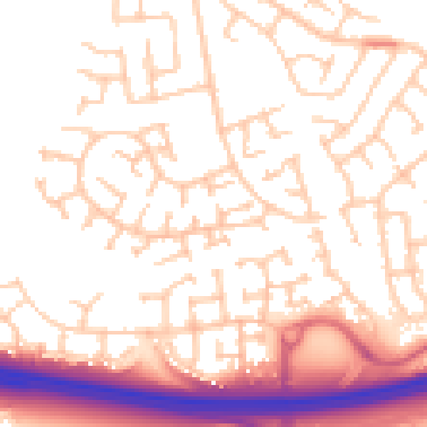 Daytime road noise heatmap for TS5 8TZ