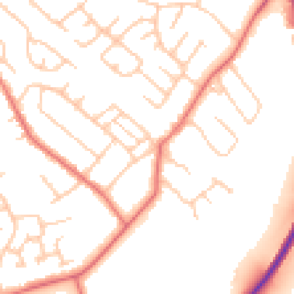 Daytime road noise heatmap for TS7 0BJ