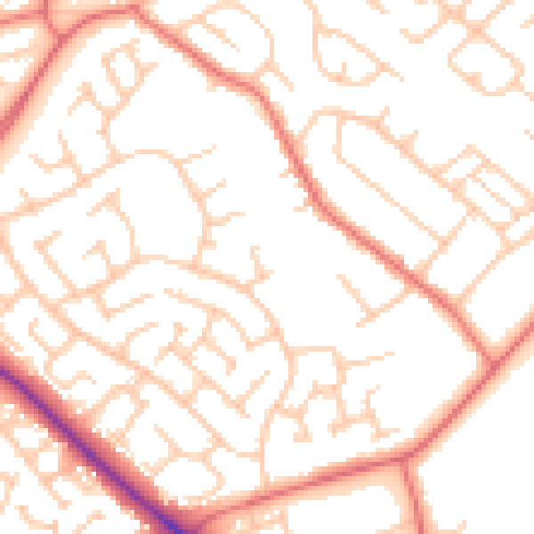 Daytime road noise heatmap for TS7 0LW