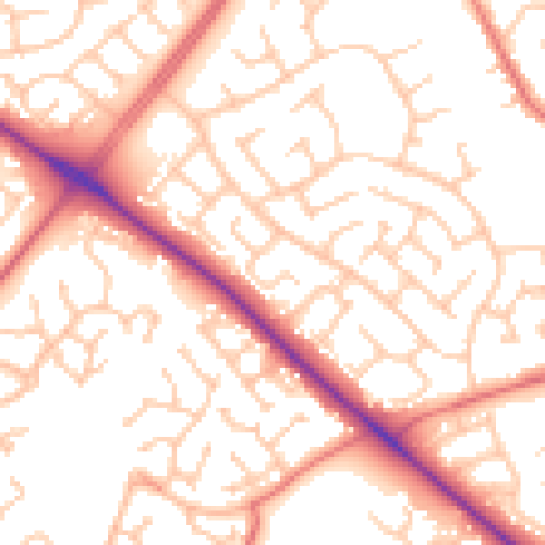 Daytime road noise heatmap for TS7 0RA