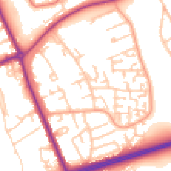 Daytime road noise heatmap for TS7 9NA