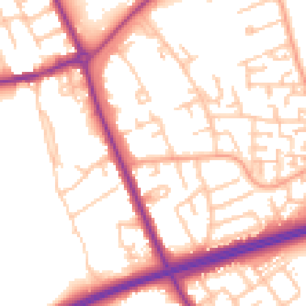 Daytime road noise heatmap for TS7 9NF