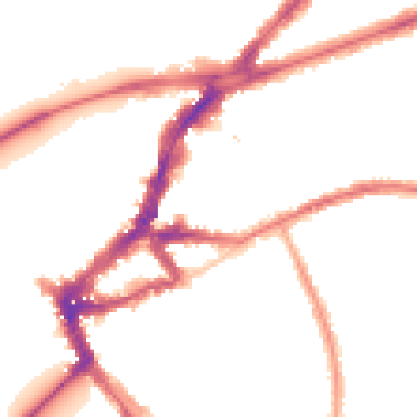 Night-time road noise heatmap for TW9 1AU