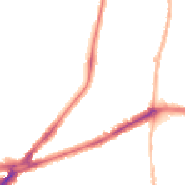 Night-time road noise heatmap for TW9 2DA