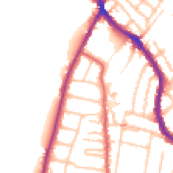 Daytime road noise heatmap for TW9 3HR