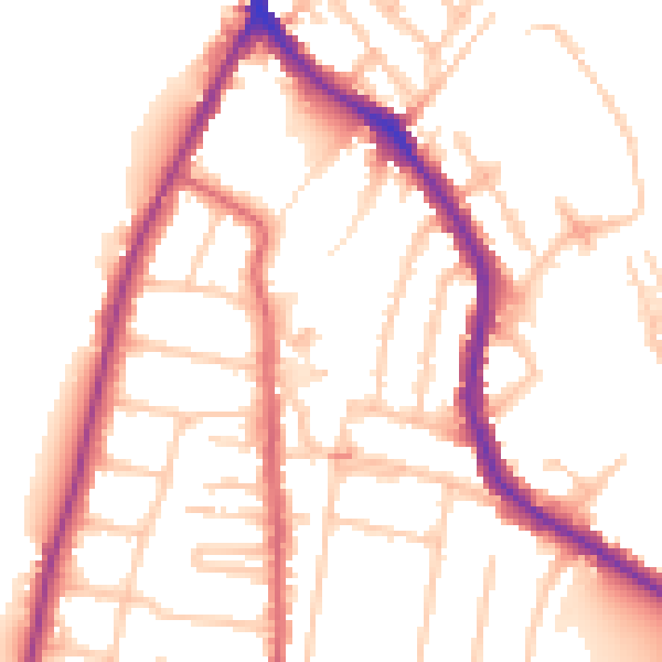 Daytime road noise heatmap for TW9 3PP