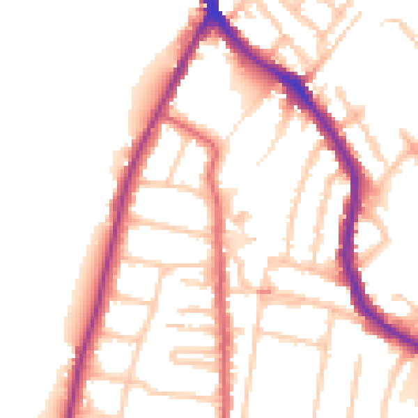 Daytime road noise heatmap for TW9 3QF