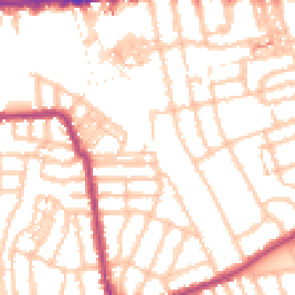 Daytime road noise heatmap for W4 1AB