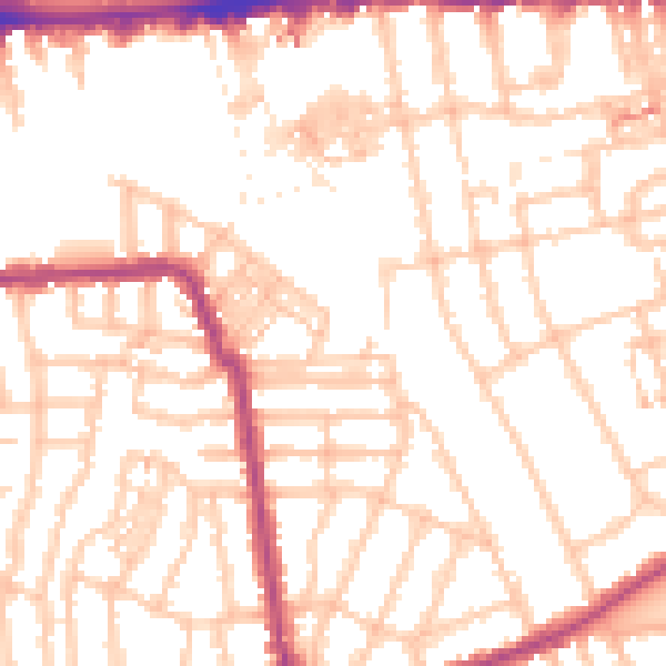 Daytime road noise heatmap for W4 1AD