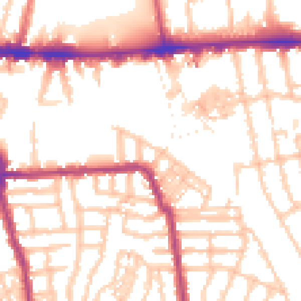 Daytime road noise heatmap for W4 1AE