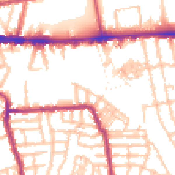 Daytime road noise heatmap for W4 1AF