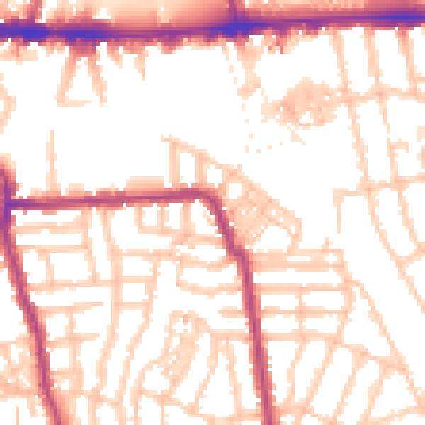 Daytime road noise heatmap for W4 1AG