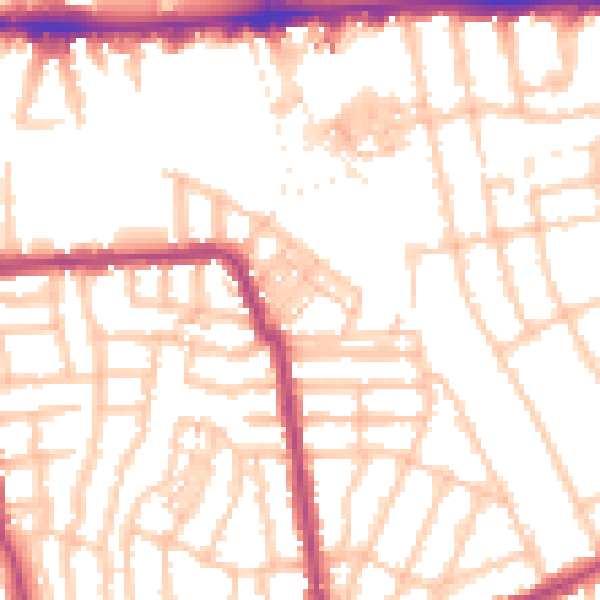 Daytime road noise heatmap for W4 1AL