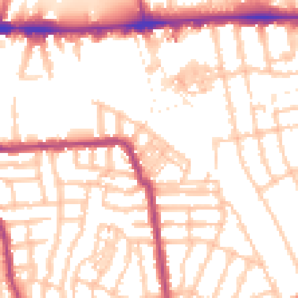 Daytime road noise heatmap for W4 1AR