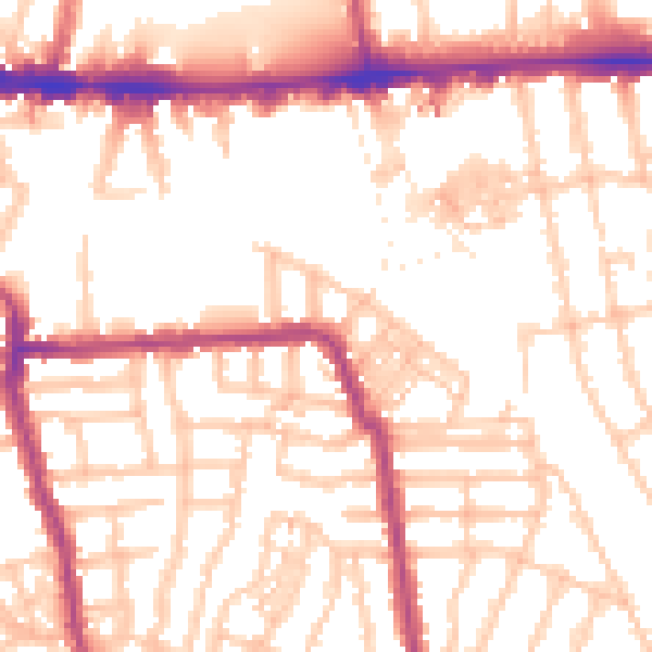 Daytime road noise heatmap for W4 1AW