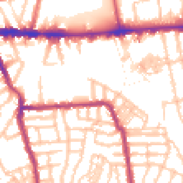 Daytime road noise heatmap for W4 1AX
