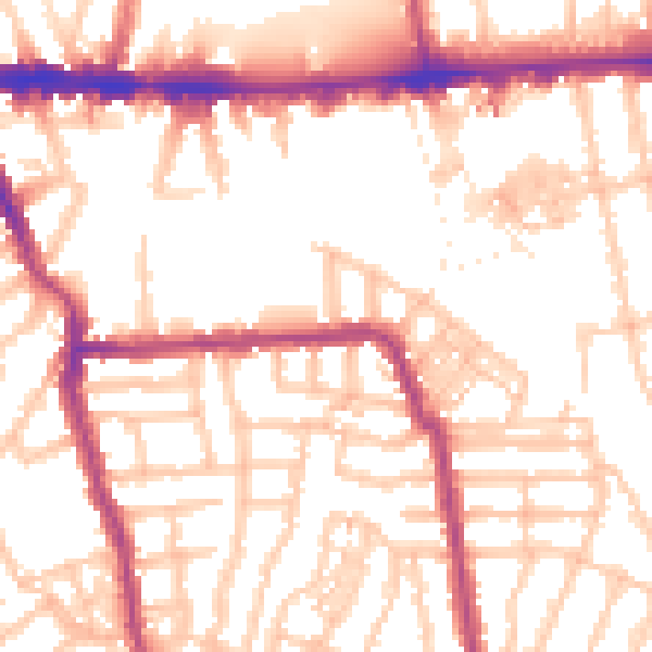 Daytime road noise heatmap for W4 1BA