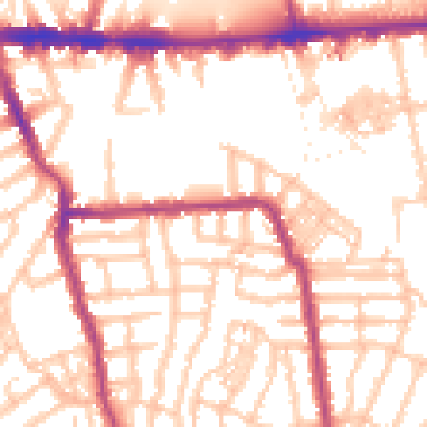 Daytime road noise heatmap for W4 1BB