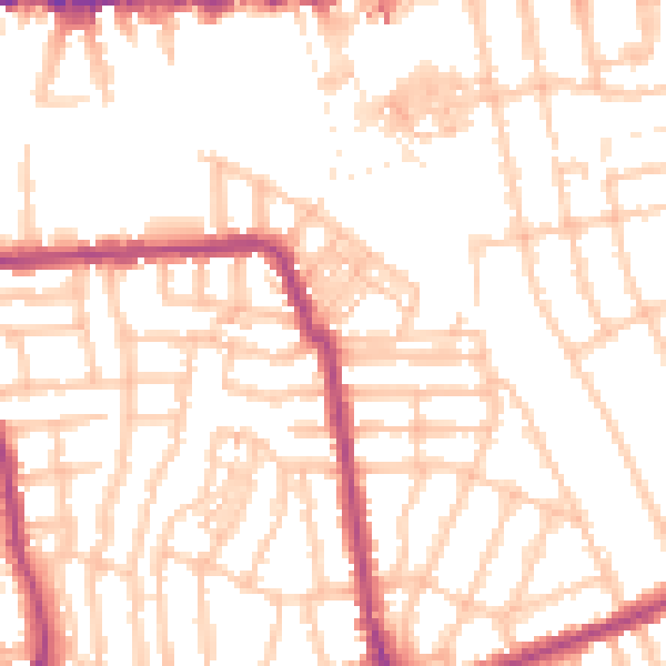 Daytime road noise heatmap for W4 1BD