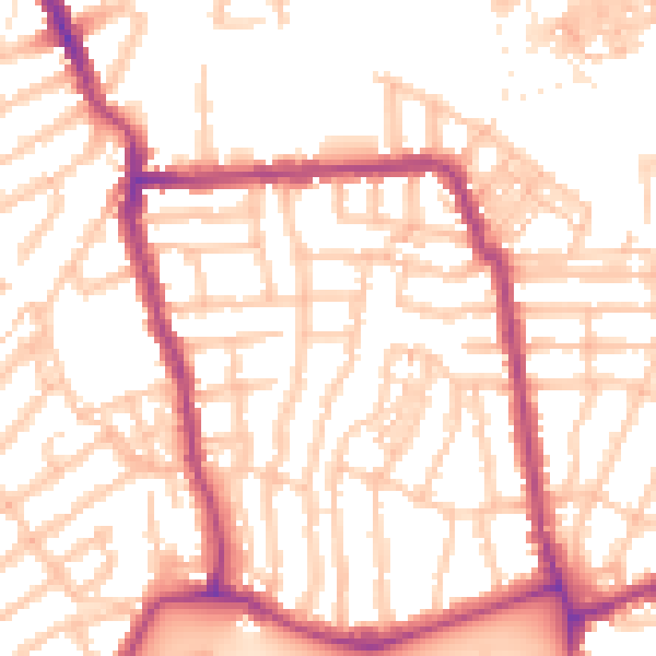Daytime road noise heatmap for W4 1BH