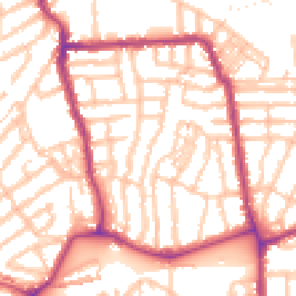 Daytime road noise heatmap for W4 1BN