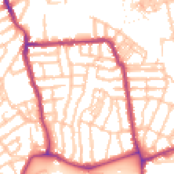 Daytime road noise heatmap for W4 1BS