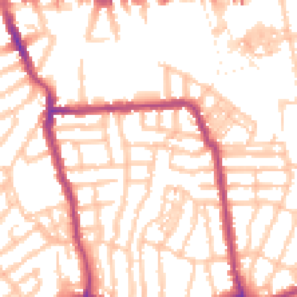 Daytime road noise heatmap for W4 1BU