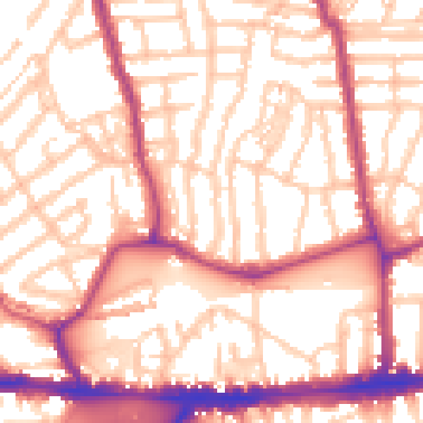 Daytime road noise heatmap for W4 1BW