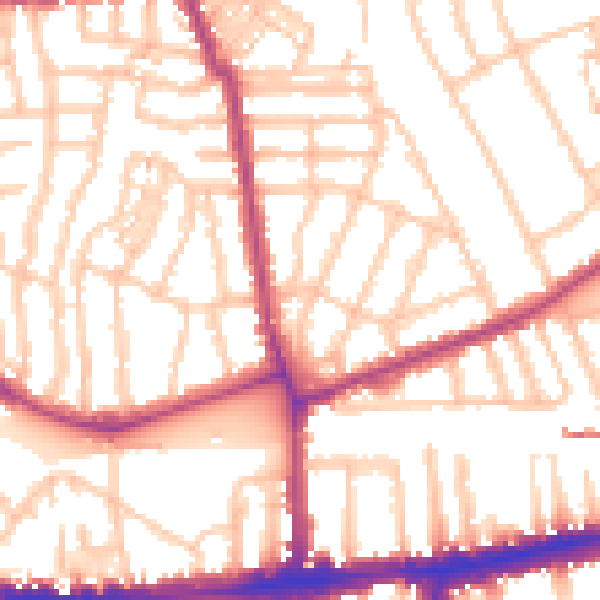 Daytime road noise heatmap for W4 1DR