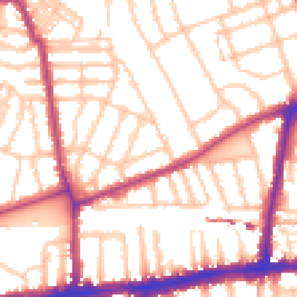 Daytime road noise heatmap for W4 1EP