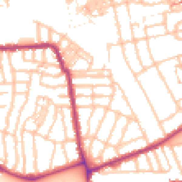 Daytime road noise heatmap for W4 1HP