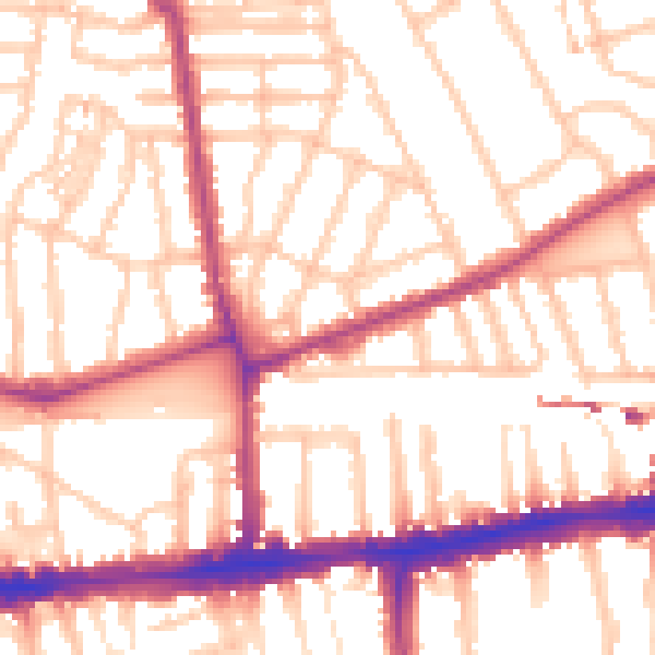 Daytime road noise heatmap for W4 1LL