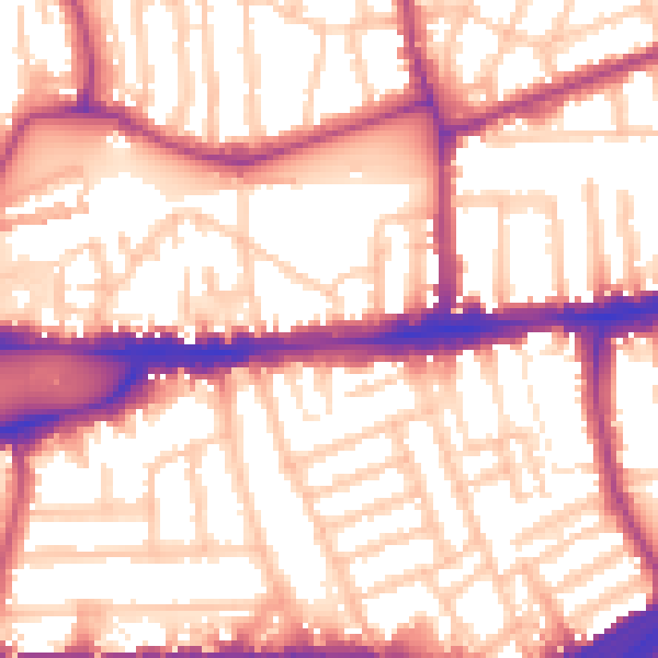 Daytime road noise heatmap for W4 1PD