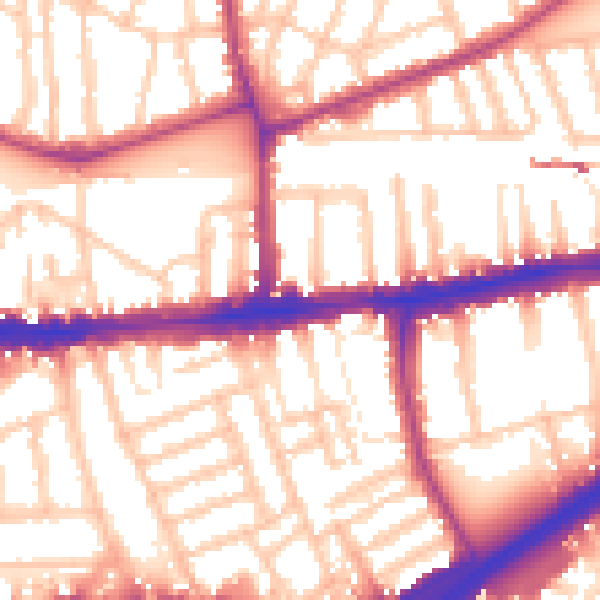 Daytime road noise heatmap for W4 1PR