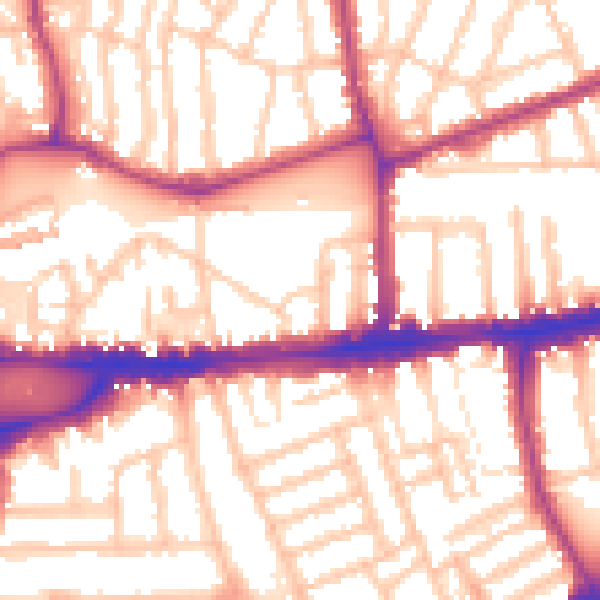 Daytime road noise heatmap for W4 1SA