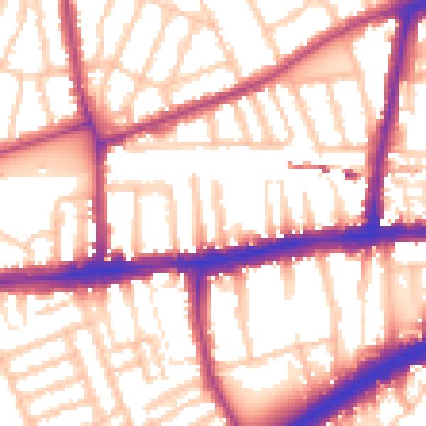 Daytime road noise heatmap for W4 1SE