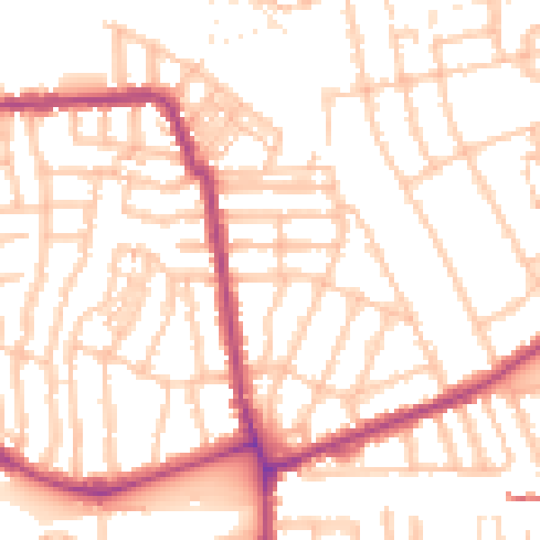 Daytime road noise heatmap for W4 1UB
