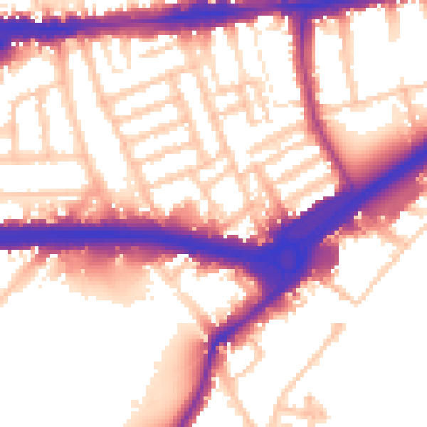 Daytime road noise heatmap for W4 2AX