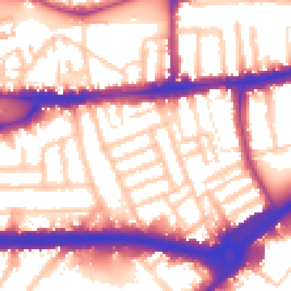 Daytime road noise heatmap for W4 2BP
