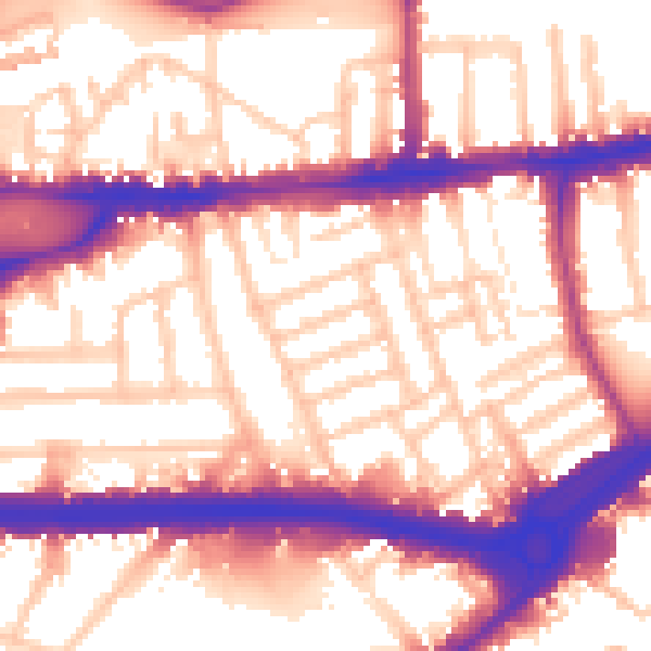 Daytime road noise heatmap for W4 2BS