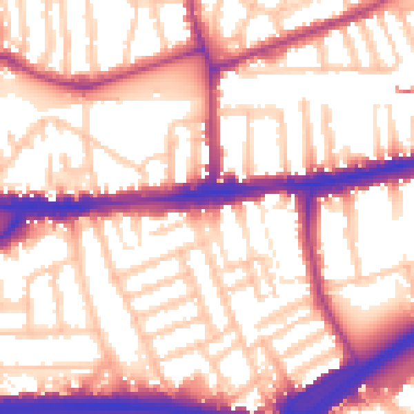 Daytime road noise heatmap for W4 2DT