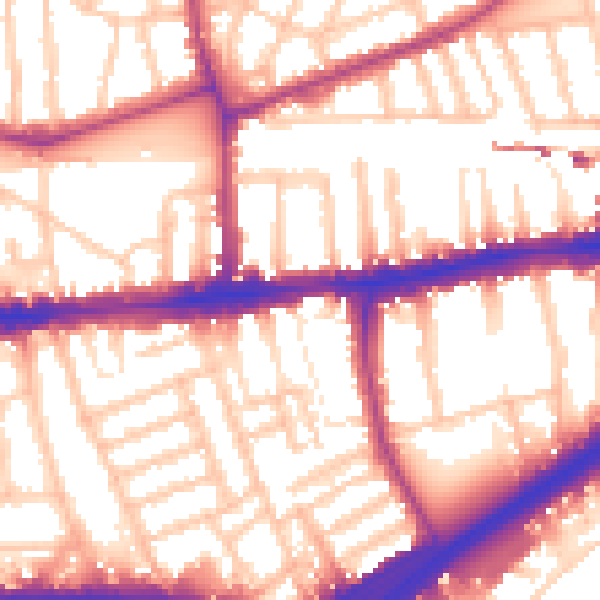 Daytime road noise heatmap for W4 2ED