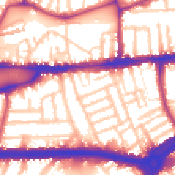 Daytime road noise heatmap for W4 2EP