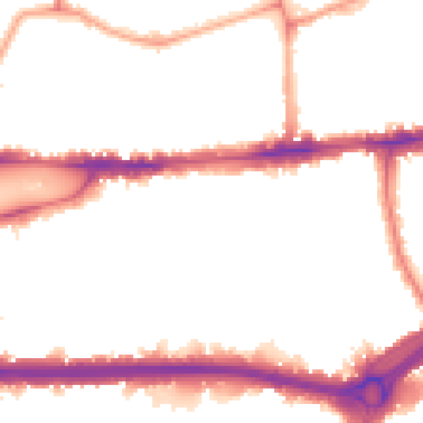 Night-time road noise heatmap for W4 2EP