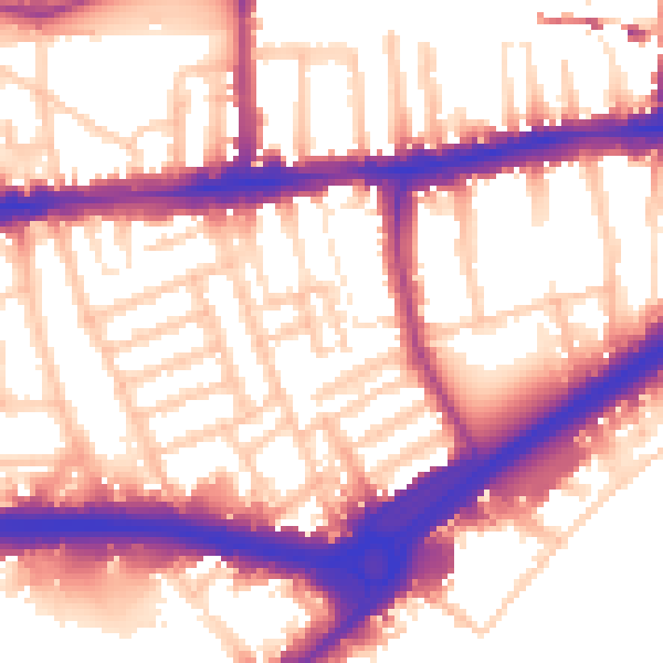 Daytime road noise heatmap for W4 2HJ